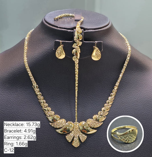18k Gold Teardrop Inspired Jewelry Set