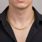 Gold chain necklace on a mannequin with weight and length details.