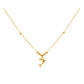 Gold necklace with a pendant on a mannequin neck, labeled with weight and code.