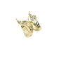 Gold earrings on a light gray background with weight and code information.
