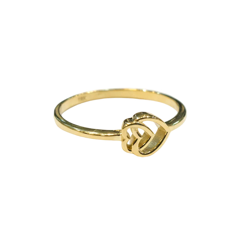 Gold ring on a gray background with weight and code information.
