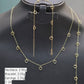 Gold necklace on a black mannequin with weight information displayed.