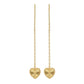 Gold heart-shaped earrings on a white background