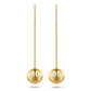 Gold earrings with chain designs on a white background