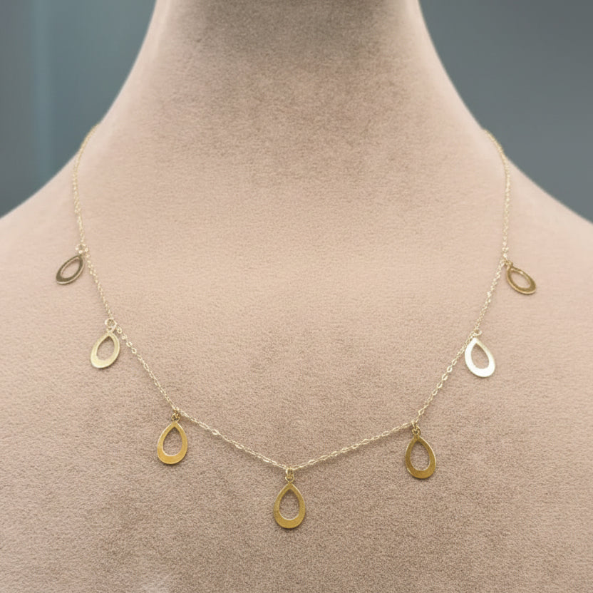 18k Gold 7 Drops Necklace