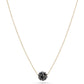 Necklace with a black pendant on a white background