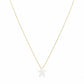 Gold necklace with a star-shaped pendant on a white background
