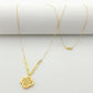 18k Gold Flower with Paperclip Necklace