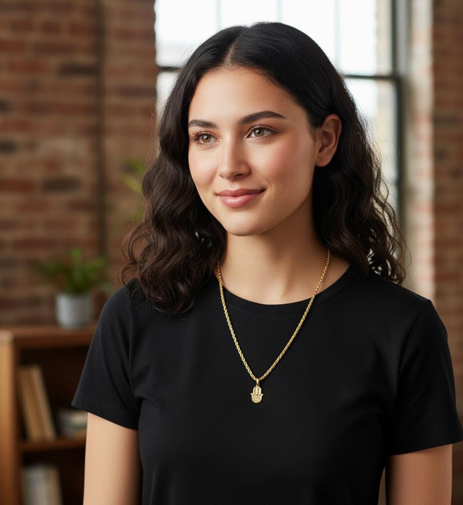 18k Gold Hamsa Necklace