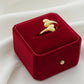 18k Gold Double Edge Heart Ring