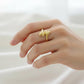 18k Gold Double Edge Heart Ring