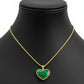 18k Gold Malachite Heart Necklace