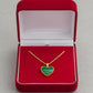 18k Gold Malachite Heart Necklace