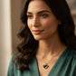 18k Gold Onyx Heart Necklace