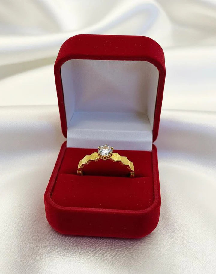 18k Gold Engagement Single Stone Ring