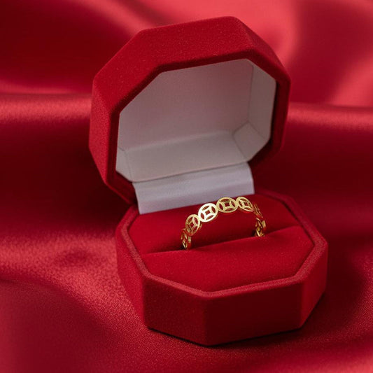18k Gold Money Ring