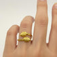 18K Real Gold Double Leaf Ring