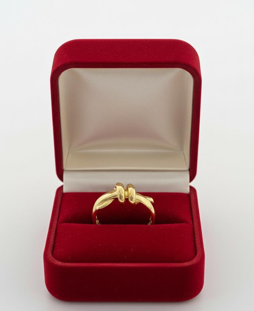 18K Real Gold Twisted Design Ring