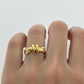18K Real Gold Twisted Design Ring