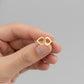 18K Real Gold Double Heart Ring
