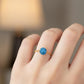 18K Real Gold Sea Blue Swarovski ring