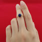 18K Real Gold Blue Swarovski Chain Ring