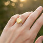 18k Gold Heart Vintage Ring