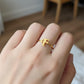 18K Real Gold Customize Letter Ring