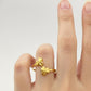 18k Gold 2 Flowers Ring