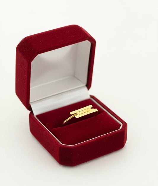18K Real Saudi Gold Vertical Ring 139