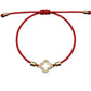 18K Real Gold Cutting Flower Lucky Charm Bracelet