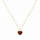 18k Gold Red Agate Heart Necklace