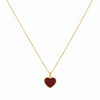 18k Gold Red Agate Heart Necklace