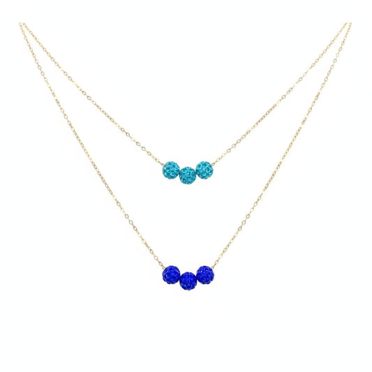 18K Real Gold Double Layer Swarovski Necklace