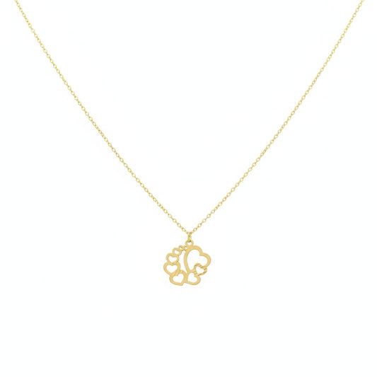 18K Real Gold 8 Heart Necklace