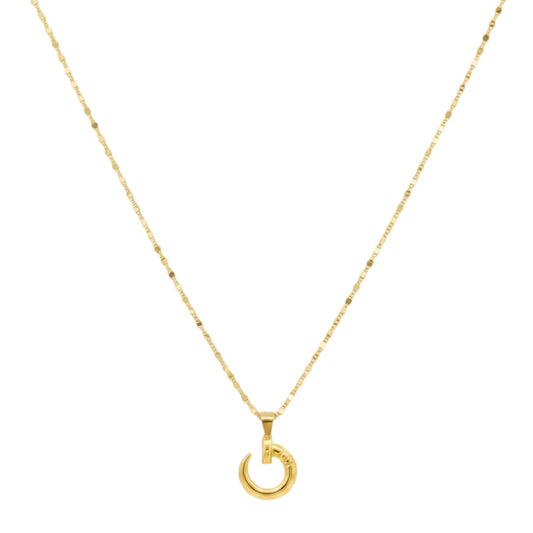 18K Real Gold Nail Necklace
