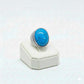 925 Silver Blue Stripe Stone Ring