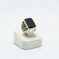 925 Silver Black Square Ring