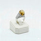 925 Silver Dia Yellow Stone RIng