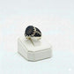 925 Silver Maze Black Stone Ring