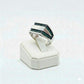 925 Silver Twin Green Stone Ring