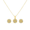 18k Gold 2 Tone Flower Jewelry Set