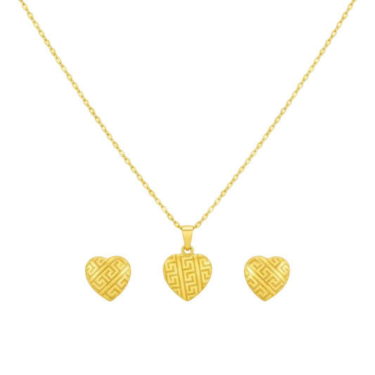 18k Gold VS Heart Jewelry Set