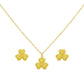 18k Gold Three Petals Jewelry Set