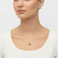 18K Real Gold Ribbon Necklace And Earring Set