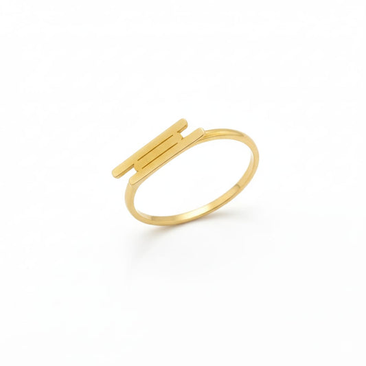 18K Real Saudi Gold Vertical Ring 139