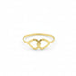 18K Real Gold Double Heart Ring