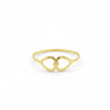 18K Real Gold Double Heart Ring