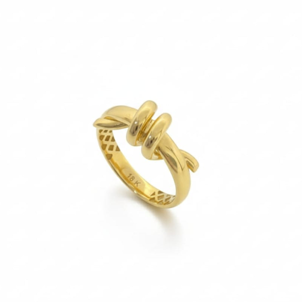 18K Real Gold Twisted Design Ring