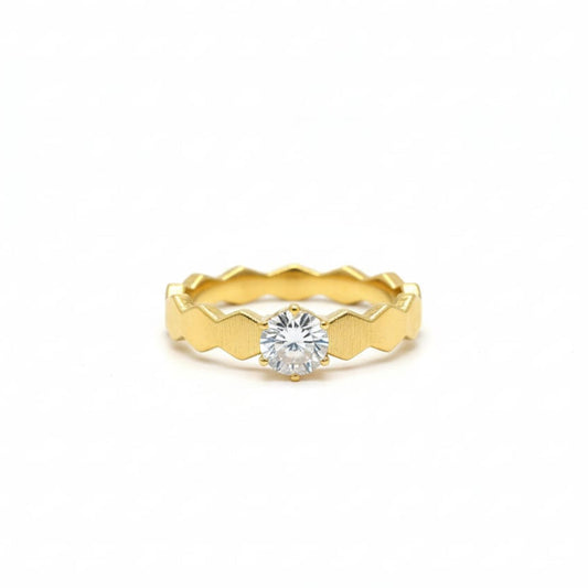 18k Gold Engagement Single Stone Ring